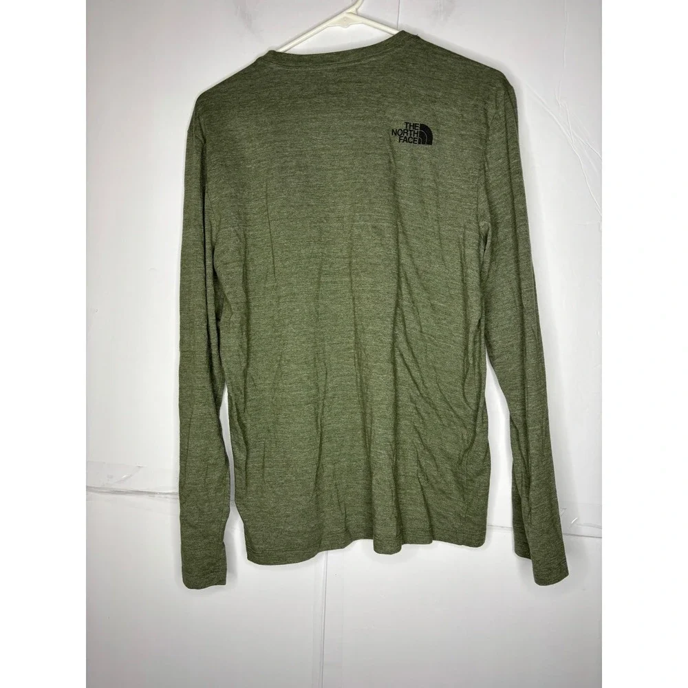 The North Face Mens Long Sleeve Bear Graphic Tee Olive Green‎ Heather Size M